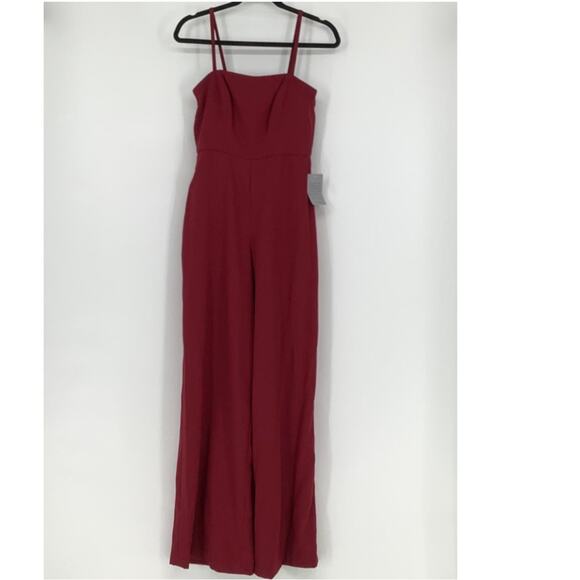 NEW! Dessy Collection Size 4 Spaghetti Strap Jumpsuit Burgundy $263 msrp J3-9 - Picture 3 of 10